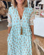 Womens Dress | V-Neckline, Flowing Floral Print 4