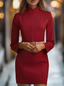 Womens Dress | White Mandarin Collar, Belt Design 5