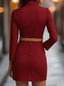 Womens Dress | White Mandarin Collar, Belt Design 6