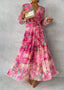 Wrap Dress | Floral Pattern, V-Neck, Long Sleeves 1