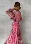 Wrap Dress | Floral Pattern, V-Neck, Long Sleeves 2