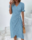 Wrap Dress | Flutter Sleeves, V-Neckline 0