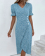 Wrap Dress | Flutter Sleeves, V-Neckline 1