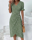 Wrap Dress | Flutter Sleeves, V-Neckline 4