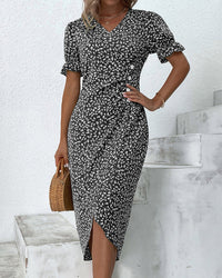 Wrap Dress | Flutter Sleeves, V-Neckline 9