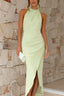 Wrap Dress | Open Back Design, Satin Fabric 0