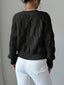 Women's Cable Knit Cardigan with Bow Details and Flared Cuffs