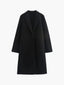 Beige Wool Coat Single Breasted Long Coat for Women in black