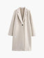 Beige Wool Coat Single Breasted Long Coat for Women in creme white