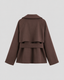 Belted Trench Coat Short Tie Waist Notch Lapel Jacket for Women