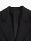 Black Longline Coat for Women Elegant Lapel Overcoat