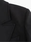 Black Longline Coat for Women Elegant Lapel Overcoat