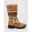 Boho Mid Calf Boots for Women Pom Pom Fur Trim Winter Boots