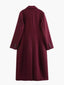 Burgundy Coat Double Breasted Wool Peacoat for Women