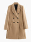 Camel Coat Double Breasted Wool Coat for Women