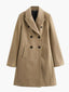 Camel Coat Double Breasted Wool Coat for Women