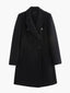 Camel Coat Double Breasted Wool Coat for Women in black