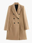 Camel Coat Double Breasted Wool Coat for Women in camel