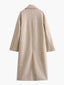 Camel Peacoat Double Breasted Long Coat for Women