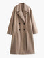 Camel Peacoat Double Breasted Long Coat for Women in camel