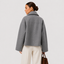 Cropped Peacoat Double Breasted Wool Blend Winter Jacket for Women