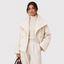 Cropped Peacoat Double Breasted Wool Blend Winter Jacket for Women in white