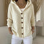 Women's Hooded Button Front Cardigan with Relaxed A-Line Fit