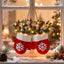 Christmas Mitten Wreath with Warm White Lights