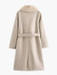 Faux Fur Collar Coat Belted Winter Coat for Women