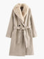 Faux Fur Collar Coat Belted Winter Coat for Women