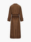 Faux Suede Trench Coat for Women Double Breasted Belted Long Coat