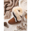 Fluffy Ankle Boots for Women Faux Fur Cuff Winter Booties