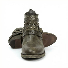 Women’s Western Ankle Boots with Buckle & Chain Details