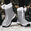 Fur Collar Snow Boots for Women Tall Zip Up Winter Boots