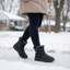 Fur Lined Ankle Boots for Women Side Zip Quilted Snow Boots