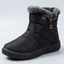 Fur Lined Ankle Boots for Women Side Zip Quilted Snow Boots in black