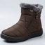Fur Lined Ankle Boots for Women Side Zip Quilted Snow Boots in brown