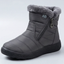Fur Lined Ankle Boots for Women Side Zip Quilted Snow Boots in gray