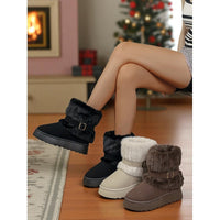 Fur Lined Snow Boots for Women Warm Platform Winter Boots