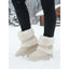 Fur Lined Snow Boots for Women Warm Platform Winter Boots in beige