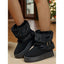 Fur Lined Snow Boots for Women Warm Platform Winter Boots in black