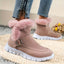 Fur Trimmed Ankle Boots for Women Plush Lined Slip On Booties