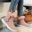Fur Trimmed Ankle Boots for Women Plush Lined Slip On Booties