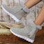 Fur Trimmed Ankle Boots for Women Plush Lined Slip On Booties
