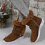 Fur Trimmed Ankle Boots for Women Plush Lined Slip On Booties