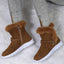 Fur Trimmed Ankle Boots for Women Plush Lined Slip On Booties in brown