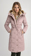 Hooded Puffer Jacket Mid Length Quilted Winter Coat for Women