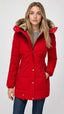 Hooded Puffer Jacket Mid Length Quilted Winter Coat for Women