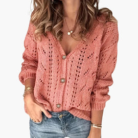 Solenne Women’s Button-Front Cardigan | Knitted Texture, Colour Variety