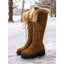 Knee High Lace Up Boots for Women Faux Fur Cuff Winter Boots in camel
